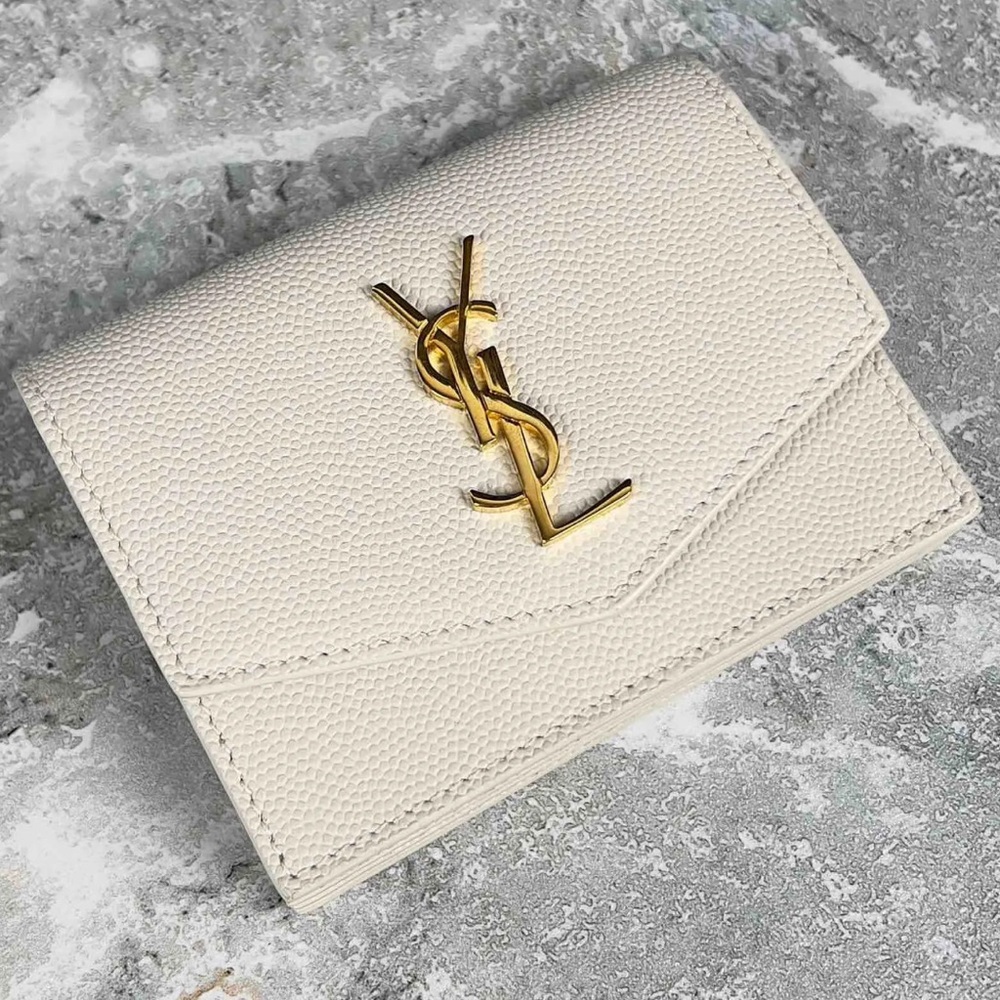 YSL White Wallet / Card Holder